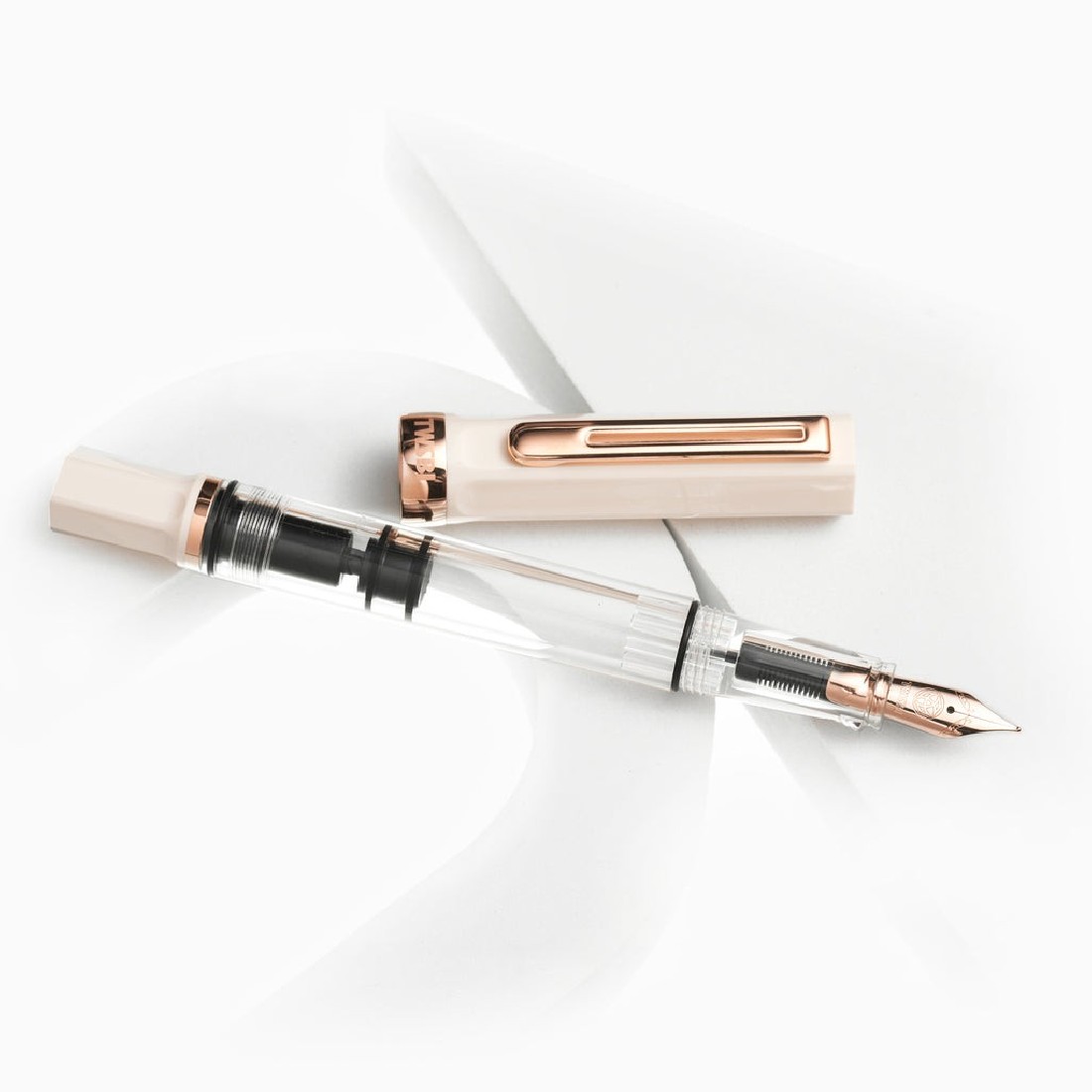Twsbi Eco Creme with rosegold trims, piston filling fountain pen