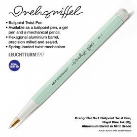 Leuchtturm 1917 Drehgriffel Nr.1 Mint Green Ballpoint pen, with royal blue ink