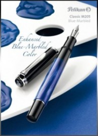 Pelikan M205 Blue Marbled Fountain Pen