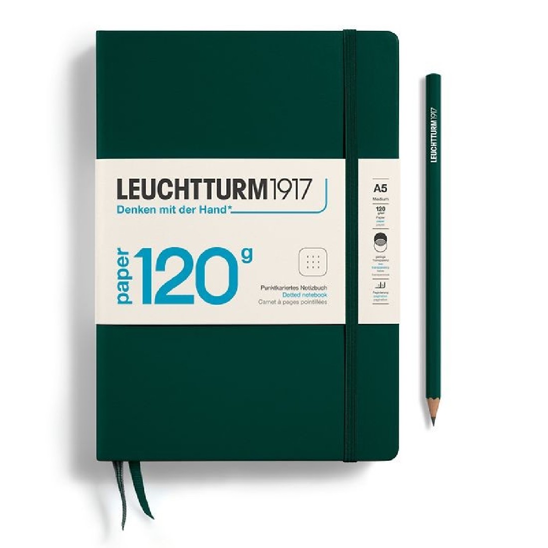 Leuchtturm 1917 Notebook A5 Edition 120g Forest Green Dotted, Hard Cover