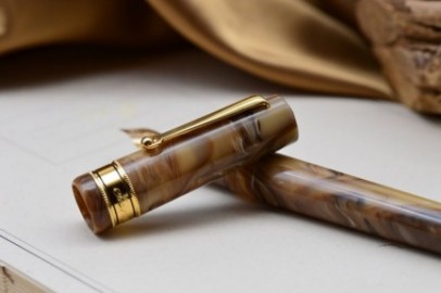 Santini Italia Libra Africa GT 14k Superflex nib piston filler pen with ebonite feeder