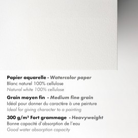Clairefontaine A6 aquarelle 300gr 50sheets 975620C