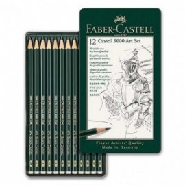 Faber Castell 9000 graphite pencil 119065 Art Set, tin of 12