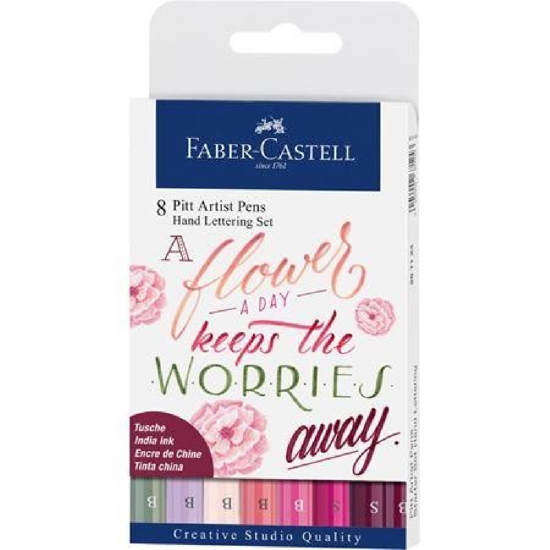 Faber-Castell India ink 8 Pitt Artist Pens Hand Lettering Set 267124