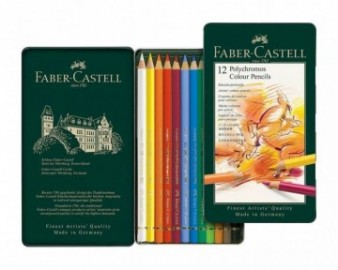 Faber Castell Polychromos colour pencils, tin of 12 110012