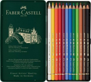 Faber Castell Polychromos colour pencils, tin of 12 110012