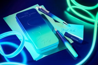 Faber Castell Poly Pen fountain pen and ballpen set, Buzzing Blue, 241055