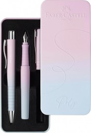 Faber Castell Poly Pen fountain pen and ballpen set, Blushing Sky, 241054