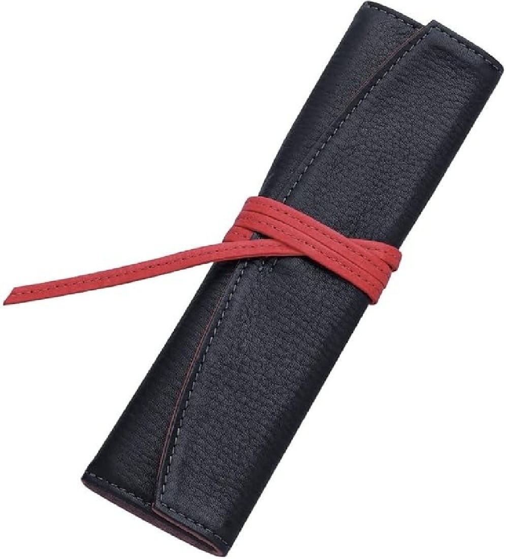 Pilot Pensamble Roll Pen Leather Case for 1 Pen Long Type Black Red PSR1-02-BR