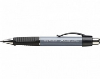 Ballpoint pen Grip Plus Ball M Grey Metallic 140789 Faber Castell