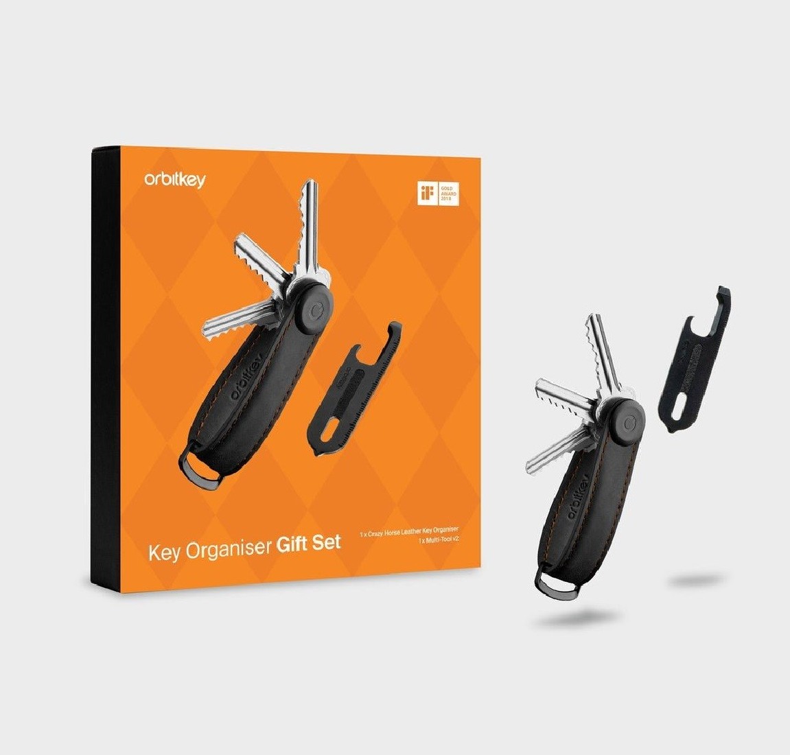 Orbitkey Key Organiser Set Crazy Horse plus Multi-Tool v2 Set