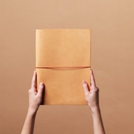 Paper Republic grand voyageur A4 sand leather journal