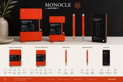 Leuchtturm 1917 Monocle Mandarin notebook softcover A6 90x150mm, 117 dotted  pages with 1 rear pocket