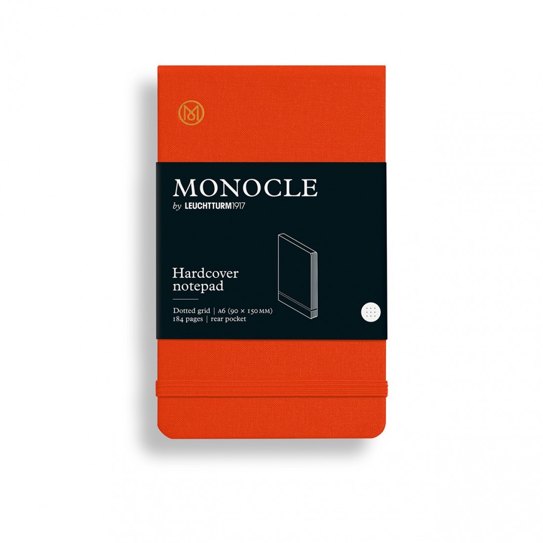 Leuchtturm 1917 Monocle Mandarin notepad hardcover A6 90x150mm, 184 dotted  pages with 1 rear pocket