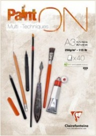 Clairefontaine A4 Paint On mix media 250gr 40sheets 96536C