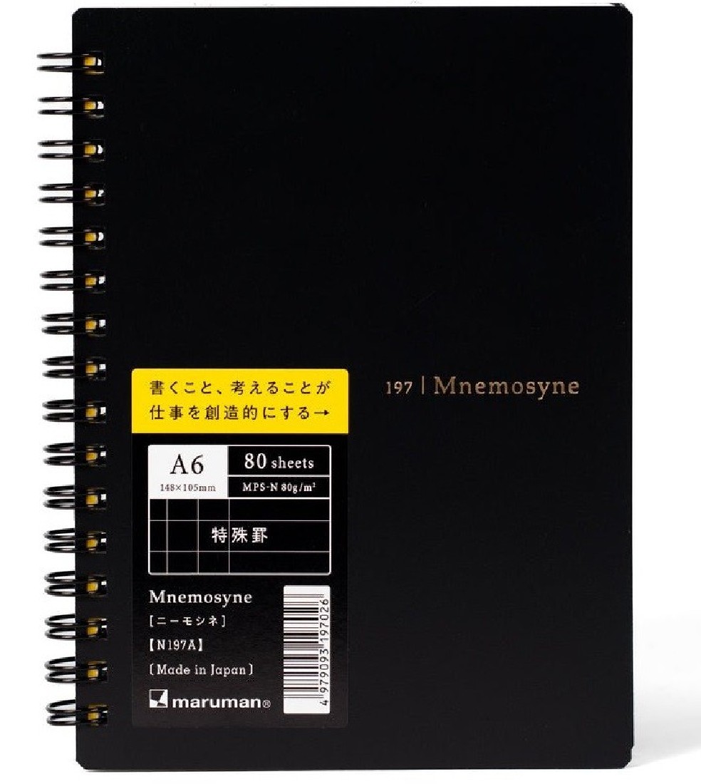 Mnemosyne spiral notebook black 197 A6 80sheets To do list 80gr MN