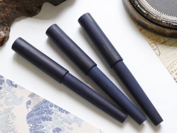 Wancher Indigo blue olivewood Sekai - Ai, World Tree  fountain pen