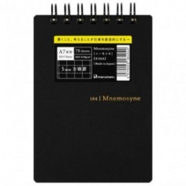 Mnemosyne spiral notebook black 184 A6 5mm 70sheets ruled 80gr MN