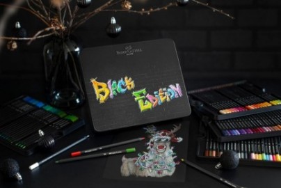 Faber Castell Black Edition 116490 Colouring Pencils, 100 Metal Case, Shatterproof, for Children and Adults FC