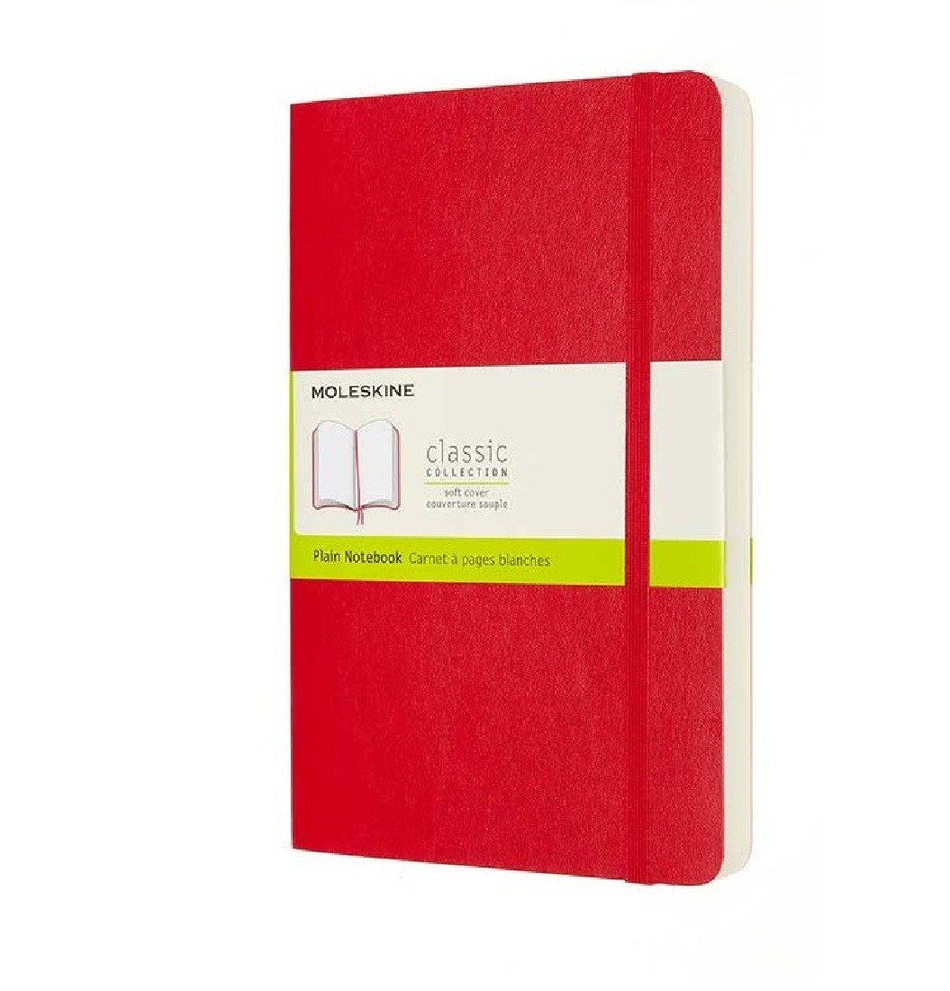 Moleskine Notebook Large 13x21 Plain Expanded Version Red Soft Cover