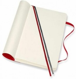 Moleskine Notebook Large 13x21 Plain Expanded Version Red Soft Cover