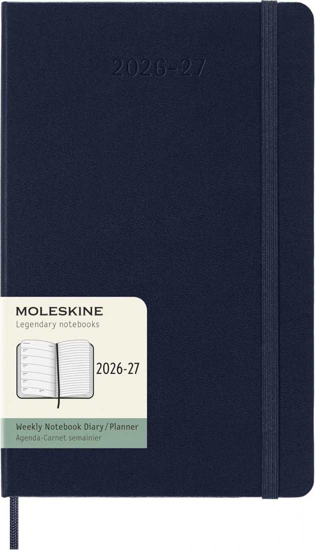 Moleskine Classic Planner 2026 - 2027 Weekly and Notes 18 Month Blue Large 13x21 hard cover