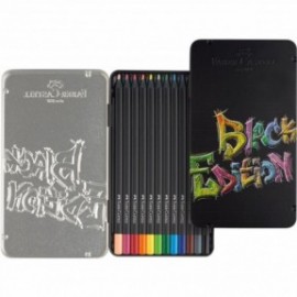 Faber Castell Colour Pencils Black Edition cardboard wallet of 12 pieces 116413