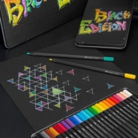 Faber Castell Colour Pencils Black Edition cardboard wallet of 12 pieces 116413