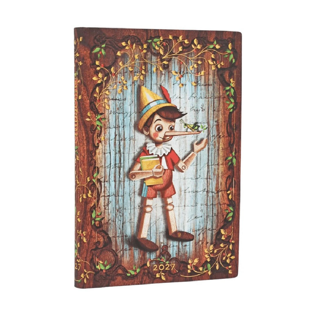 Paperblanks diary 12-Month 2027 weekly horizontal mini  9x14cm, 176 pages, softcover Carlo Collodi, Pinocchio
