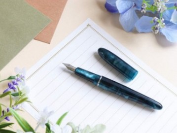 Wancher Mofu blueberry fountain pen with converter WF-1XONE-MOFU BLUE