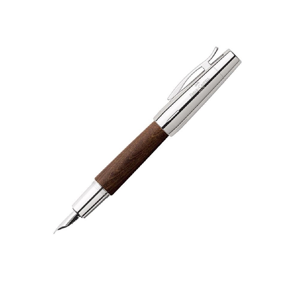Faber Castell E-Motion Pearwood Dark Brown Chrome 148212 Fountain Pen