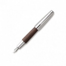 Faber Castell E-Motion Pearwood Dark Brown Chrome 148212 Fountain Pen