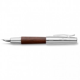 Faber Castell E-Motion Pearwood Dark Brown Chrome 148212 Fountain Pen
