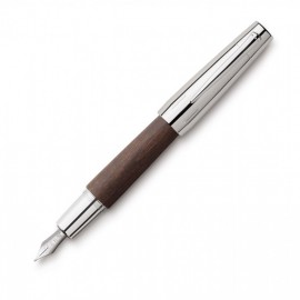 Faber Castell E-Motion Pearwood Dark Brown Chrome 148212 Fountain Pen