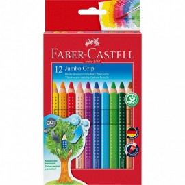 Faber Castell Jumbo Grip colour pencil cardboard wallet of 12 pieces 110912
