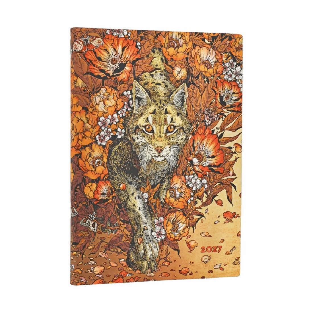 Paperblanks diary 12-Month 2027 weekly horizontal midi  13x18cm, 176  pages, softcover Lynx Rising