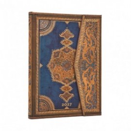 Paperblanks diary 12-Month 2027 weekly Vertical midi  13x18cm, 176  pages, hardcover Safavid Indigo
