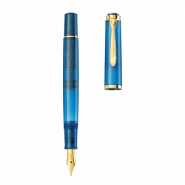 Pelikan Classic M200 Golden Lapis  Special Edition Fountain Pen with ink bottle