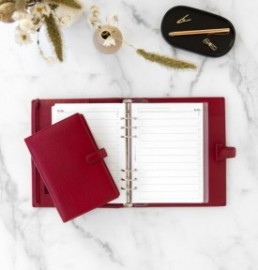 Filofax Organiser A5 Finsbury Leather Scarlet Red 022394