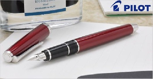 Pilot Falcon Elabo 14k Metal Red  Fountain Pen