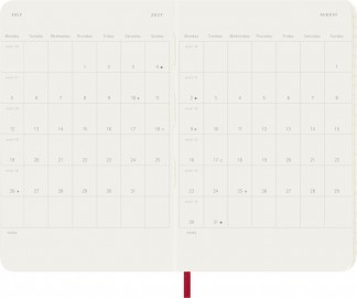 Moleskine Classic Planner 2027 Pocket 9x14cm  Daily, soft cover, 12 months, scarlet red