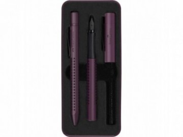 Faber Castell Grip Edition fountain pen & ballpen gift set, berry 201530