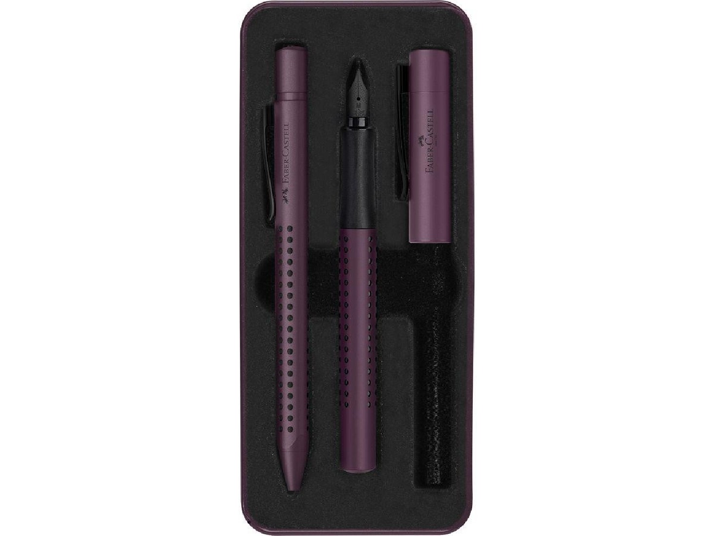 Faber Castell Grip Edition fountain pen & ballpen gift set, berry 201530