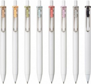Uni Mitsubishi Pencil UMNS38FC8C Gel Ballpoint Pen Uni-Ball One 0.38 Fica Colour, Set of 8 Colours