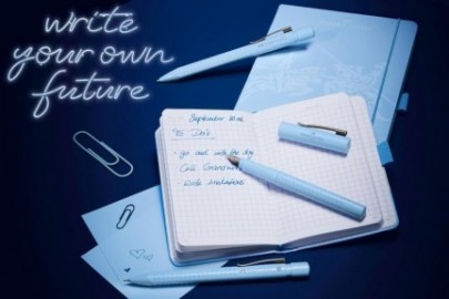Faber Castell 201524 Grip Edition Set, Sky Blue, with Fountain Pen Nib and Ballpoint Pen,  in Metal Case