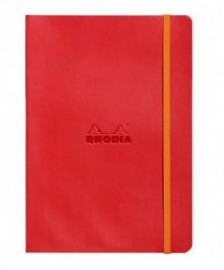 Rhodia softcover notebook A5 elastic closure poppy red 117413 lined