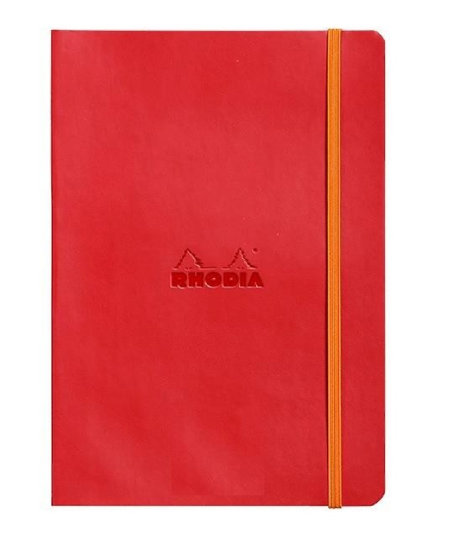 Rhodia softcover notebook A5 elastic closure poppy red 117413 lined