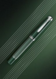 Pelikan M815 Metal Striped Green Special Edition Fountain Pen