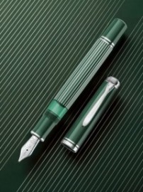 Pelikan M815 Metal Striped Green Special Edition Fountain Pen