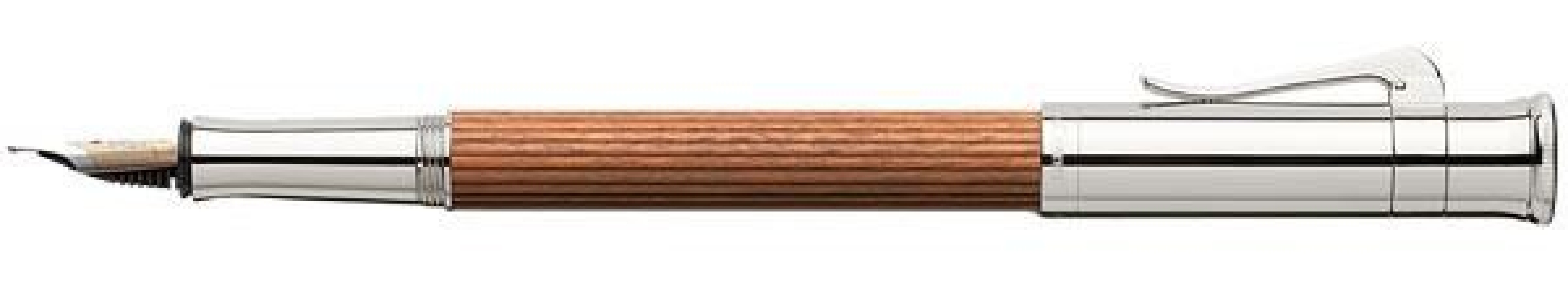 Graf Von Faber Castell Classic Fountain Pen Platinum, Pernambuco Wood, 145540